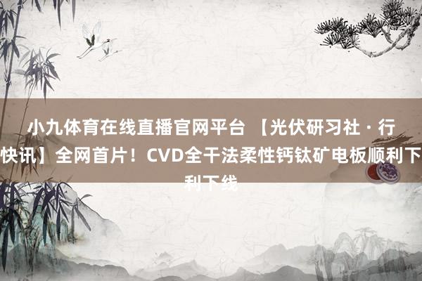 小九体育在线直播官网平台 【光伏研习社 · 行业快讯】全网首片！CVD全干法柔性钙钛矿电板顺利下线
