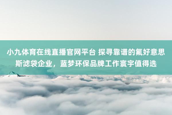 小九体育在线直播官网平台 探寻靠谱的氟好意思斯滤袋企业，蓝梦环保品牌工作寰宇值得选