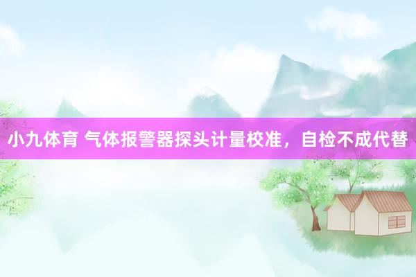 小九体育 气体报警器探头计量校准，自检不成代替