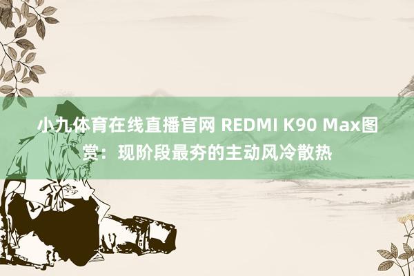 小九体育在线直播官网 REDMI K90 Max图赏：现阶段最夯的主动风冷散热