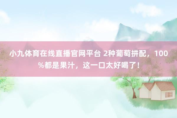 小九体育在线直播官网平台 2种葡萄拼配，100%都是果汁，这一口太好喝了！