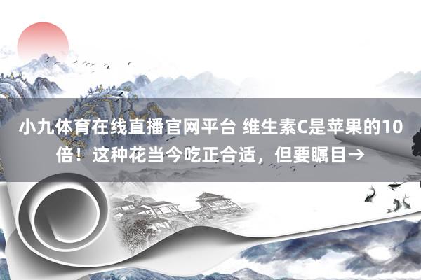 小九体育在线直播官网平台 维生素C是苹果的10倍！这种花当今吃正合适，但要瞩目→