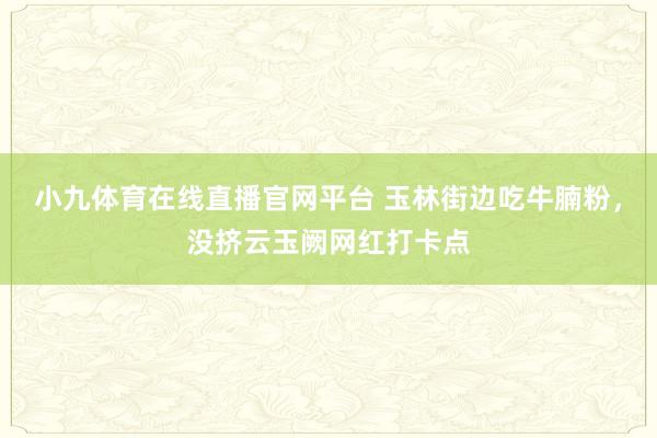 小九体育在线直播官网平台 玉林街边吃牛腩粉，没挤云玉阙网红打卡点
