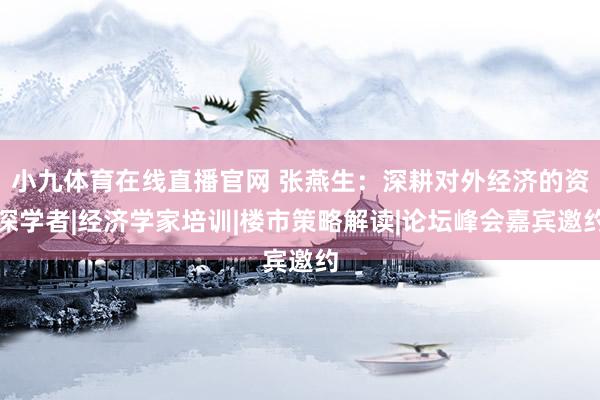 小九体育在线直播官网 张燕生：深耕对外经济的资深学者|经济学家培训|楼市策略解读|论坛峰会嘉宾邀约