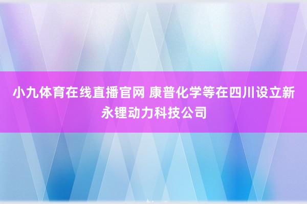 小九体育在线直播官网 康普化学等在四川设立新永锂动力科技公司