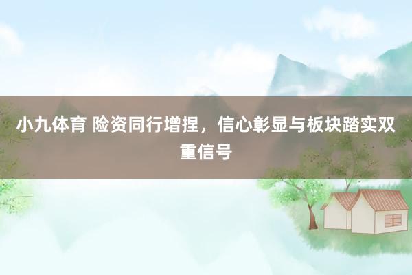 小九体育 险资同行增捏，信心彰显与板块踏实双重信号