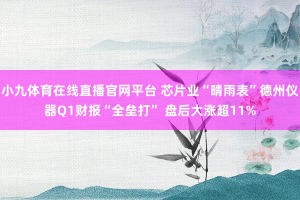 小九体育在线直播官网平台 芯片业“晴雨表”德州仪器Q1财报“全垒打” 盘后大涨超11%